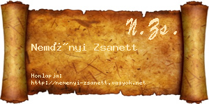Neményi Zsanett névjegykártya